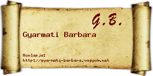 Gyarmati Barbara névjegykártya